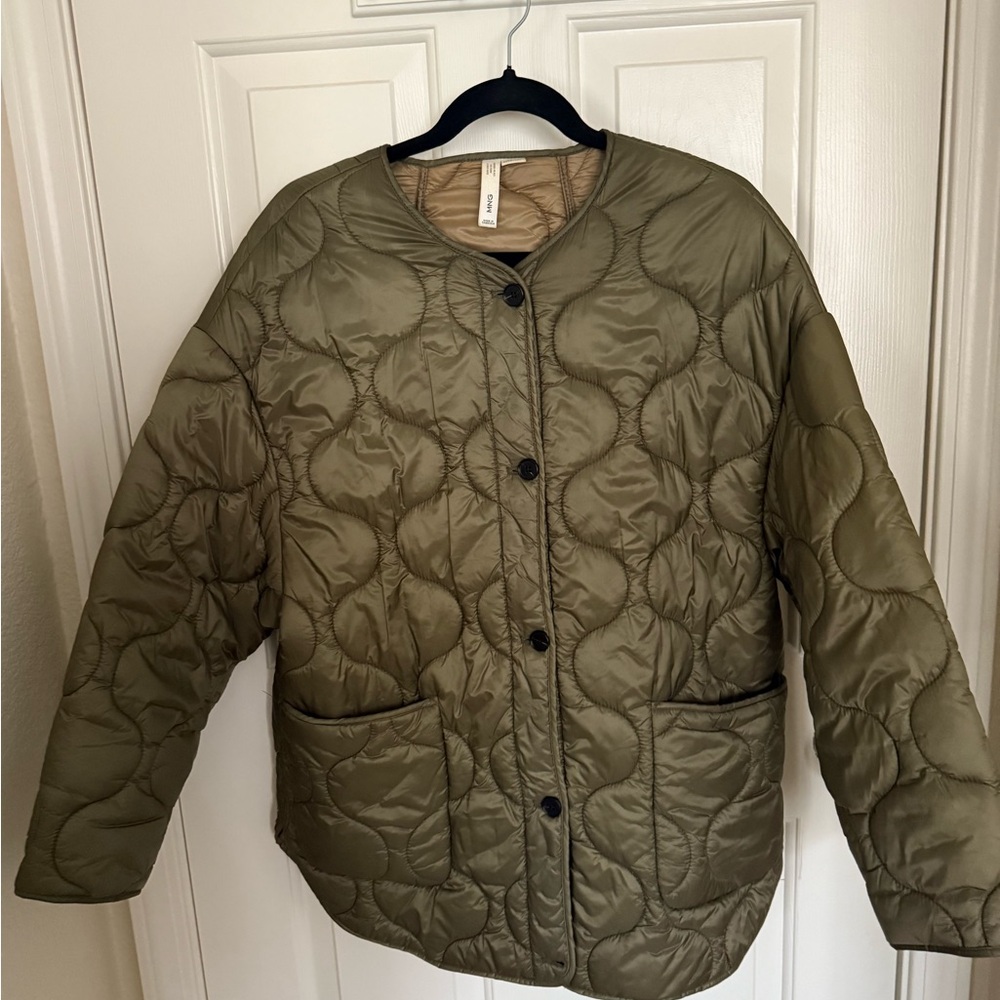 Mango Khaki Quilted Puffer/Water Repellent Jacket